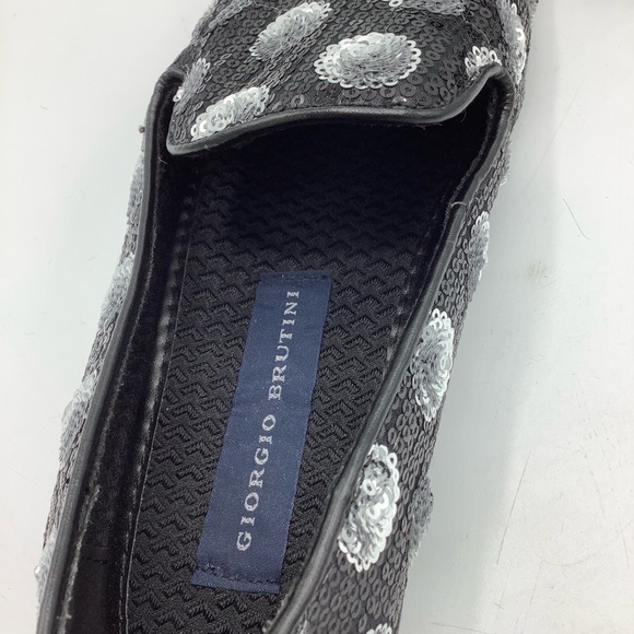 Giorgio Brutini Men's Black/Silver Polka Dot Sequin Slip-Ons - Picture 5 of 10